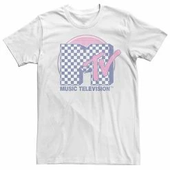 Licensed Character Men's MTV Faded Checkered Logo Short Sleeve Tee Athlc Hthr -Licensed Character Shop unnamed file 31115