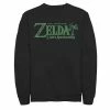Licensed Character Men's Nintendo Legend Of Zelda Links Awakening Palm Tree Green Logo Graphic Fleece Pullover Black -Licensed Character Shop unnamed file 31126