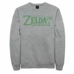 Licensed Character Men's Nintendo Legend Of Zelda Links Awakening Palm Tree Green Logo Graphic Fleece Pullover Black -Licensed Character Shop unnamed file 31127