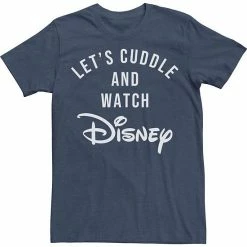 Licensed Character Men's Disney Let's Cuddle Logo Tee Navy Heather -Licensed Character Shop unnamed file 31171