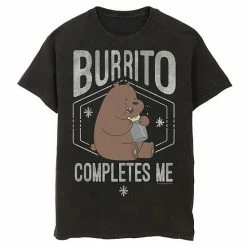 Licensed Character Men's Cartoon Network We Bare Bears Burrito Completes Me Portrait Graphic Tee Black -Licensed Character Shop unnamed file 31179