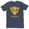 Licensed Character Men's Disney's The Lion King Simba Smile Face Tee Navy Hthr -Licensed Character Shop unnamed file 31227