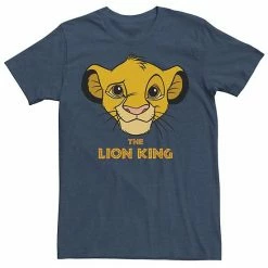 Licensed Character Men's Disney's The Lion King Simba Smile Face Tee Navy Hthr -Licensed Character Shop unnamed file 31229