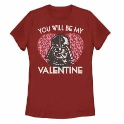 Licensed Character Juniors' Star Wars You Will Be My Valentine Darth Vader Tee Red -Licensed Character Shop unnamed file 31235