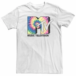 Licensed Character Men's MTV Spiral Tie-Dye Fill Logo Tee White -Licensed Character Shop unnamed file 31250