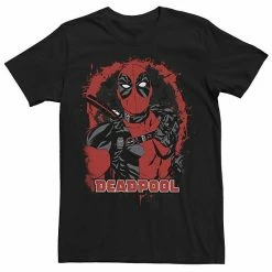 Licensed Character Men's Marvel Deadpool Paint Splatted Super Hero Tee Black -Licensed Character Shop unnamed file 31267