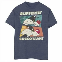 Licensed Character Boys 8-20 Looney Tunes Sylvester Sufferin' Succotash Graphic Tee Royal