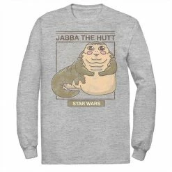 Licensed Character Men's Star Wars Jabba The Hutt Cartoon Cute Portrait Grid Tee Black