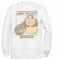Licensed Character Men's Star Wars Jabba The Hutt Cartoon Cute Portrait Grid Tee Black -Licensed Character Shop unnamed file 31287