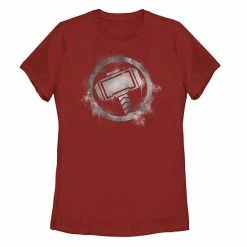 Licensed Character Juniors' Marvel Thor Spray Paint Stencil Logo Tee Red
