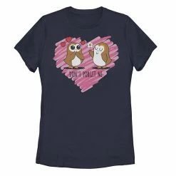 Licensed Character Juniors' Star Wars Valentines Don't Porget Me Sketch Heart Tee Navy -Licensed Character Shop unnamed file 31349