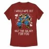 Licensed Character Juniors' Marvel Thanos Half The Galaxy Valentine's Tee Red -Licensed Character Shop unnamed file 31350