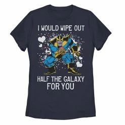 Licensed Character Juniors' Marvel Thanos Half The Galaxy Valentine's Tee Red -Licensed Character Shop unnamed file 31352