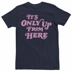 Licensed Character Men's Trendy Only Up Text Tee Navy