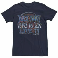 Licensed Character Men's Trendy Live 77 Vintage Rock Tour Tee Black