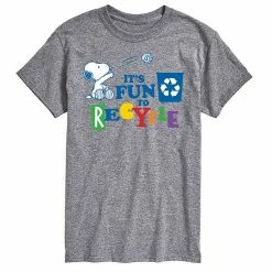 Licensed Character Men's Peanuts Its Fun To Recycle Tee Silver -Licensed Character Shop unnamed file 31564