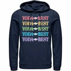 Licensed Character Men's Star Wars Pride Yoda Best Rainbow Text Stack Hoodie Black -Licensed Character Shop unnamed file 31575