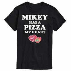 Licensed Character Men's TMNT Pizza My Heart Mikey Tee Black