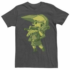 Licensed Character Men's Zelda Spirit Flute Portrait Tee Charcoal Heather -Licensed Character Shop unnamed file 31717