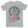 Licensed Character Men's Disney Pluto Christmas Wreath Portrait Tee -Licensed Character Shop unnamed file 3172