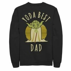Licensed Character Men's Star Wars Yoda Best Dad Cartoon Yoda Sweatshirt Black -Licensed Character Shop unnamed file 31720