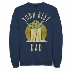 Licensed Character Men's Star Wars Yoda Best Dad Cartoon Yoda Sweatshirt Black -Licensed Character Shop unnamed file 31721