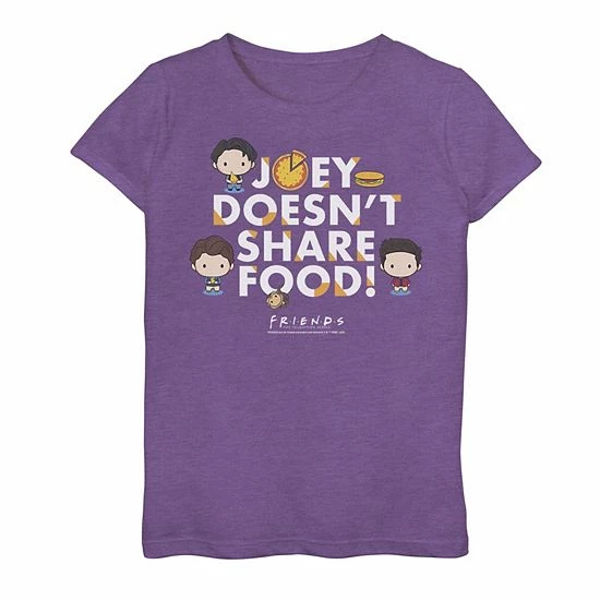 Licensed Character Girls 7-16 Friends Chibi Joey Doesn't Share Food Graphic Tee Navy 4 Licensed Character Girls 7-16 Friends Chibi Joey Doesn't Share Food Graphic Tee Navy - Image 2