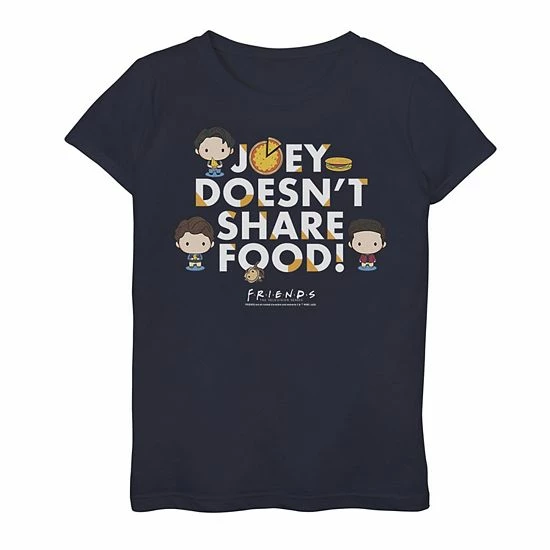 Licensed Character Girls 7-16 Friends Chibi Joey Doesn't Share Food Graphic Tee Navy 5 Licensed Character Girls 7-16 Friends Chibi Joey Doesn't Share Food Graphic Tee Navy - Image 3