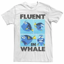 Licensed Character Men's Disney Pixar Finding Dory Fluent In Whale Tee White -Licensed Character Shop unnamed file 31769