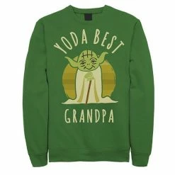 Licensed Character Men's Star Wars Yoda Best Grandpa Cartoon Yoda Sweatshirt Navy -Licensed Character Shop unnamed file 31778