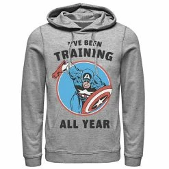 Licensed Character Men's Marvel Avengers Captain America I've Been Training All Year Hoodie Charcoal Heather -Licensed Character Shop unnamed file 31818