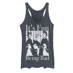 Licensed Character Disney Princesses & Villains Juniors' Being Bad Trio Tank Navy Heath