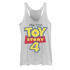 Licensed Character Juniors' Disney / Pixar Toy Story 4 Movie Logo Graphic Tank White Heather