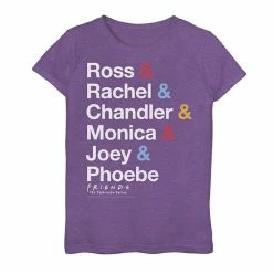 Licensed Character Girls 7-16 Friends All The Friends Name Stack Graphic Tee Purple Heather -Licensed Character Shop unnamed file 31858