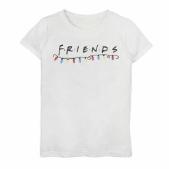 Licensed Character Girls 7-16 Friends Christmas Lights Underline Logo Graphic Tee Athletic Heather -Licensed Character Shop unnamed file 31867