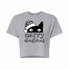 Licensed Character Juniors' Merry Christmas Cat Cropped Tee -Licensed Character Shop unnamed file 3187