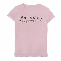 Licensed Character Girls 7-16 Friends Christmas Lights Underline Logo Graphic Tee Athletic Heather -Licensed Character Shop unnamed file 31870