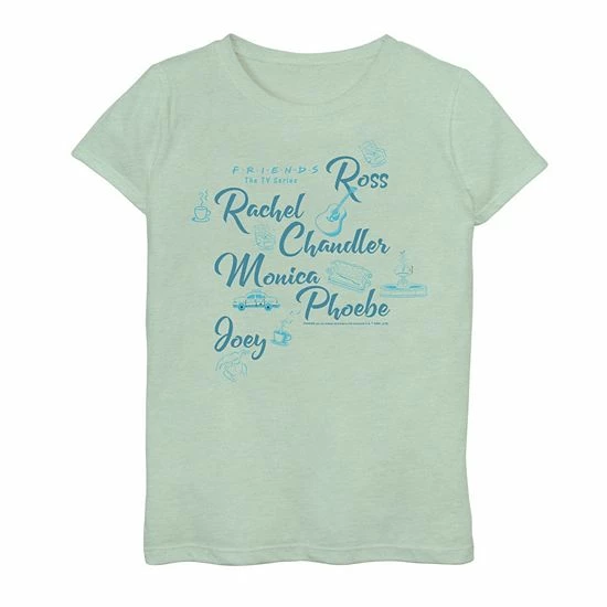Licensed Character Girls 7-16 Friends All The Friends Symbols Name Stack Graphic Tee Mint 5 Licensed Character Girls 7-16 Friends All The Friends Symbols Name Stack Graphic Tee Mint - Image 3