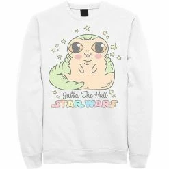 Licensed Character Men's Star Wars Cute Cartoon Jabba The Hutt Sweatshirt Athletic Heather