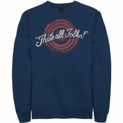 Licensed Character Men's Looney Tunes That's All Folks Sweatshirt Navy -Licensed Character Shop unnamed file 31899