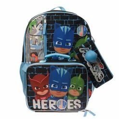 Licensed Character PJ Masks 5-Piece Backpack & Lunch Bag Set