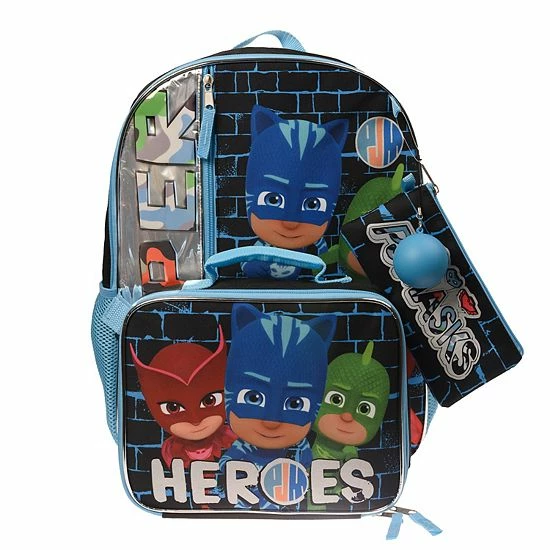 Licensed Character PJ Masks 5-Piece Backpack & Lunch Bag Set 3 Licensed Character PJ Masks 5-Piece Backpack & Lunch Bag Set