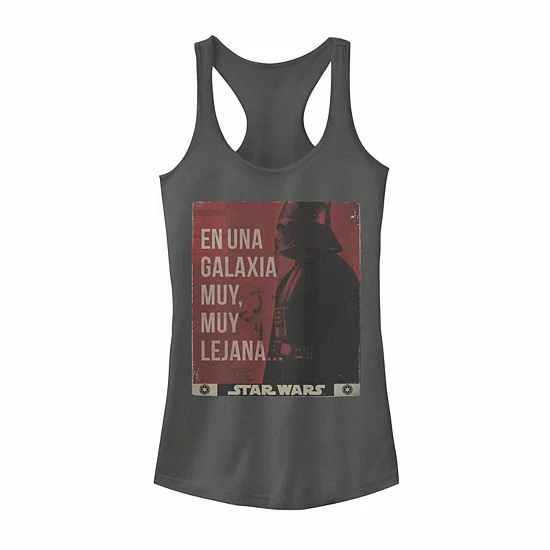 Licensed Character Juniors'Star Wars Muy, Muy Lejana Far Far Away Vinyl Tank Charcoal 5 Licensed Character Juniors'Star Wars Muy, Muy Lejana Far Far Away Vinyl Tank Charcoal - Image 3