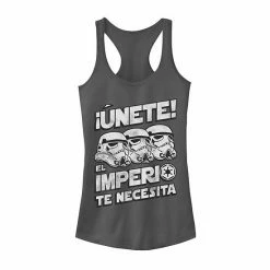 Licensed Character Juniors'Star Wars El Imperio Te Necesita Stormtrooper Tank Charcoal -Licensed Character Shop unnamed file 31915