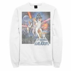 Licensed Character Men's Star Wars La Guerra De Las Galaxias Faded Poster Sweatshirt White -Licensed Character Shop unnamed file 31926