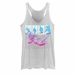 Licensed Character Juniors' Marvel Black Widow Retro Tank White Heather -Licensed Character Shop unnamed file 31935