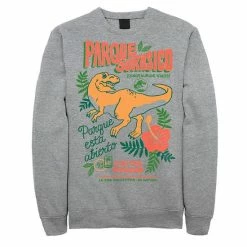 Licensed Character Men's Jurassic Park Spanish Opening Day Poster Sweatshirt Athletic Heather -Licensed Character Shop unnamed file 31955