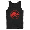 Licensed Character Men's Jurassic World Red Logo Glitch Coin Tank Black -Licensed Character Shop unnamed file 31981