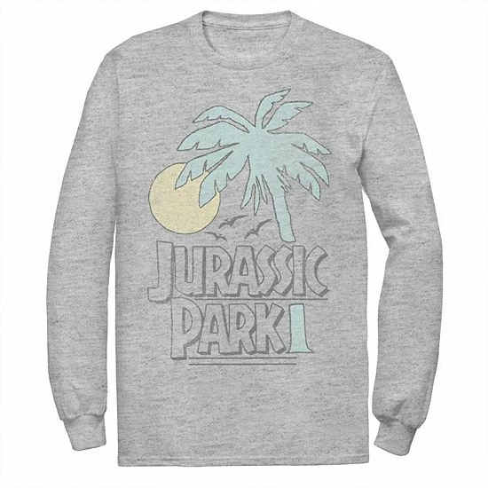 Licensed Character Men's Jurassic Park Palm Tree Sunset Logo Tee White 4 Licensed Character Men's Jurassic Park Palm Tree Sunset Logo Tee White - Image 2