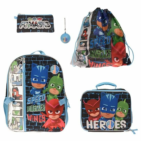 Licensed Character PJ Masks 5-Piece Backpack & Lunch Bag Set 4 Licensed Character PJ Masks 5-Piece Backpack & Lunch Bag Set - Image 2